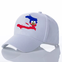 Casquette de baseball ajustable en coton pour homme, motif carte de l'Haïti, drapeau haïtien, vente en gros Nuoxin