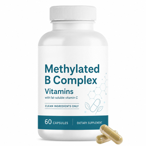 Cápsulas de Complejo <span class=keywords><strong>B</strong></span> Metilado OEM, <span class=keywords><strong>Vitamina</strong></span> <span class=keywords><strong>B</strong></span> Activa con Metilfolato y Metilcobalamina, Suplemento para el Sistema Nervioso - Product Image 1