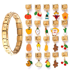 Modular Pendant Bracelet Zinc Alloy Food Theme Detachable Unisex Gift Charm Bracelet - Product Image 1