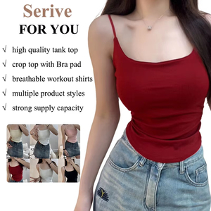 Wholesale Solid Color <strong>Women</strong> Camisole Padded Bra Summer Tank <strong>Vest</strong> Street Crop <strong>Top</strong> Sleeveless <strong>Tops</strong> Mujer Lady Camis <strong>Tops</strong> for <strong>Women</strong> - Product Image 2