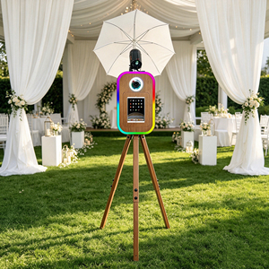 Trépied professionnel rétro pour photographie, support selfie en bois grainé pour iPad, DSLR, cabine photo - Product Image 1