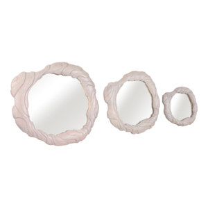 Round <b>Wall</b> <b>Mirror</b> <b>Set</b> Modern Chiseled Mango Wood Frames For Bedroom Bathroom Office Decor - Product Image 2