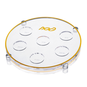 Judaica Acrylic Hexagon Seder <strong>Plate</strong> for Passover Table Factory Custom Waterdale Collection <strong>Pesach</strong> Jewish Lucite Matzah Box - Product Image 3