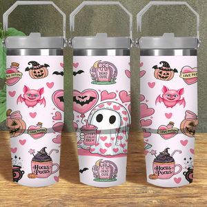 Vaso Térmico de 30oz con Diseño de Murciélago Fantasma, Taza de Viaje de Acero Inoxidable Aislada, Botella de Agua Portátil y Resistente para Amantes del Estilo Gótico - Product Image 1