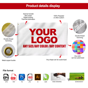 ロゴ付きカスタムフラグ3x5 FTカスタム両面ポリエステル羽旗旗 - Product Image 3