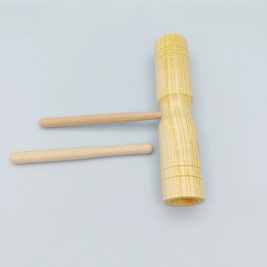 Orff Percussion Two Tone Wooden Block with Mallets Agogo Instrument For Kids <b>Musical</b> Education - Product Image 2