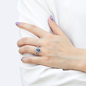 Fine Jewelry Waterdrop Cut 925 Sterling Silver Luxury Bridal Wedding <b>Ring</b> Sets <b>CZ</b> Engagement <b>Rings</b> Promise Party Anniversary - Product Image 2