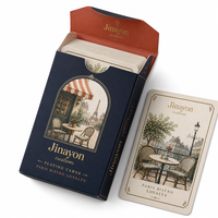 Cartes à jouer promotionnelles personnalisées Jinayon French Bistro Loyalty, jeu de cartes en papier couché 300g avec dorure mate et boîte de rangement
