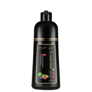 Hair dye shampoo salon product household OEM brand new custom herbal organic extracts black color shampoo