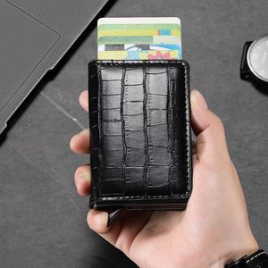 Portefeuille pour homme sécurisé avec protection <span class=keywords><strong>RFID</strong></span>, design à trois volets, texture pierre, cuir PU, emplacements pour cartes multifonctionnels - Product Image 4