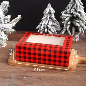 Xjh 6 Holes Kerst Cupcake Dozen Voor Vakantie Gebak, Brownies Kerstpapier Koekjesbehandeling Dozen - Product Image 3