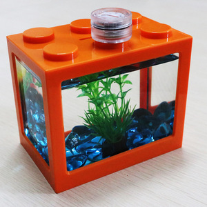 Mini Acquario in Acrilico Componibile per Scrivania, Vasca Ecologica per Pesci <span class=keywords><strong>Betta</strong></span> - Product Image 3