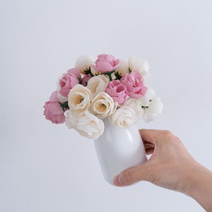 ช่อดอกกุหลาบประดิษฐ์ CallaFloral สีขาว ชมพู ขาวนม ก้านเดี่ยว สำหรับตกแต่งงานแต่งงาน สไตล์ INS ตกแต่งบ้าน - Product Image 2