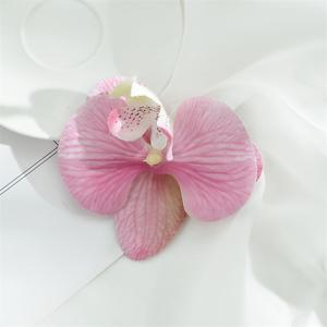 D89 8cm <span class=keywords><strong>Orchidée</strong></span> Artificielle Phalaenopsis Épingle À Cheveux Unique 3D Papillon Épingle À Cheveux Fleur Tête Accessoires avec Tige Film Coiffe - Product Image 4