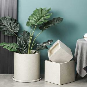 Grands pots <span class=keywords><strong>de</strong></span> jardin en céramique <span class=keywords><strong>de</strong></span> 12,8 pouces pour arbres, jardinières géométriques extra-larges pour plantes succulentes, pots d'extérieur à vendre sans soucoupe - Product Image 6