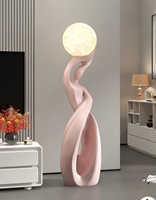 Lampadaire Sculpture d'Angle en Résine Style Nordique pour Salon d'Hôtel, Designer Moderne Minimaliste Décoration d'Art Lampe sur Pied LED