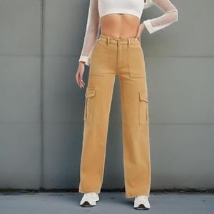 กางเกงยีนส์ทรงตรงเอวสูงสำหรับผู้หญิงสไตล์ลำลองสำหรับฤดูหนาวและฤดูใบไม้ร่วง - Product Image 1