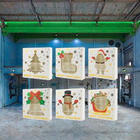 KINGSTAR Recycelbare Weihnachts-Schokoladengeschenkboxen Glänzende/Matte Laminierung Glitzer-Goldfolie Schwammfutter Magnetverschluss