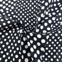 Tissu en coton Salt Shrink 80 g/m² blanc à pois, sans repassage, en stock, pour robe, chemisier, jupe, largeur 50 pouces