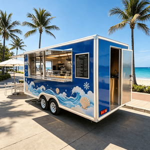 Mobile Coffee <b>Trailer</b> Cart Coffee Truck Coffee Van Mobile Coffee Shop Commercial Business Mobile Kitchen Food <b>Trailer</b> - Product Image 2