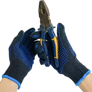 Guantes DE TRABAJO punteados para la industria Guantes de puntos azules de PVC Guantes de mano punteados de PVC antideslizantes de doble cara - Product Image 2