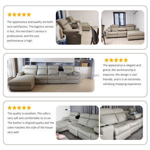 كرسي كهربائي فاخر من الجلد الإيطالي مخصص للمسرح المنزلي أريكة سينما ليد مبرد صندوق أصلي قابل للتمديد - Product Image 4