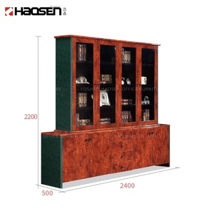 Clásico con vitrina de vidrio para el hogar, oficina, habitación, Retro, de madera, 4 puertas, pared <span class=keywords><strong>Vertical</strong></span>, archivador, librería - Product Image 3