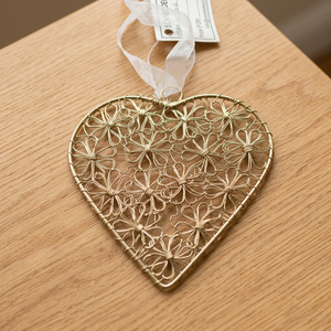 Sonnet Decor Handcrafted Iron Art Deco Heart <b>Ornament</b> Floral Wire Design Hanging Decoration for Living Room Valentine'S Day Use - Product Image 2