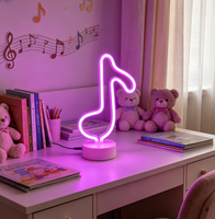 Lampe de table LED néon en forme de note de musique blanc chaud, lampe de fête et de nuit pour les amateurs de musique