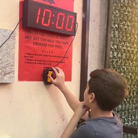 Chronomètre numérique avec bouton poussoir pour usage intérieur, affichage LED rouge à 4 chiffres, compte à rebours électronique pour l'escalade, grand écran horloge