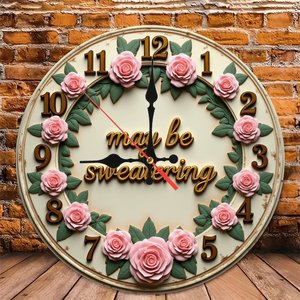 Round Wooden Wall <b>Clock</b> 25cm Quiet Quartz <b>Movement</b> Household Decor Easy Installation - Product Image 3