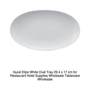 Plateau de service ovale blanc Elips Ø 29,4 × 17 cm Gural Els30Ky00 - Product Image 2
