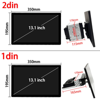 360 Degrés Rotatif Double Broche 13 Pouces Lecteur Multimédia De Voiture Avec GPS Universel 1 Din 2Din Lecteur Vidéo Écran Tactile
