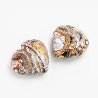 حار بيع الأحجار الكريمة الطبيعية المكسيك الجزع العقيقي القلب النخيل حجر حجارة الشفاء للهدايا