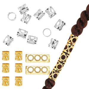 Cuentas de Pony de Metal coloridas al por mayor <span class=keywords><strong>para</strong></span> Niñas Africanas decoración de cabello colorida con <span class=keywords><strong>rastas</strong></span> y paquetes de cuentas con agujeros grandes - Product Image 5