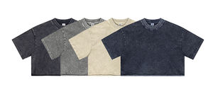 Popular DTG Print Women's Acid Wash Crop tops Algodón 250gsm Vintage camiseta Tops - Product Image 2