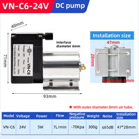 VN-C6 Mini-Membranpumpe 24V DC-Motor - Leichte Tragbare Vakuum-Luftpumpe für Labor OEM Günstiger Preis