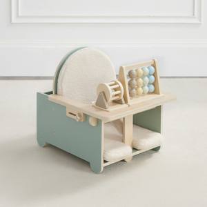 Seggiolino Attività per Bambini Asweets con Vassoio in Silicone, Cuscino Morbido e Struttura in Legno - Product Image 1