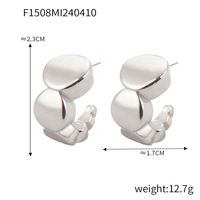 Boucles d'oreilles inhabituelles géométriques en forme de C en acier inoxydable à la mode métal antirouille 18k Pvd charme bijoux polyvalents nouveau cadeau