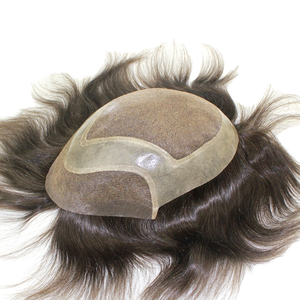 New Style Raw Indian Remy Human Hair Lace Front <strong>Man</strong> Hair <strong>Wig</strong> Natural for Curls Toupee 24mm Texture - Product Image 2