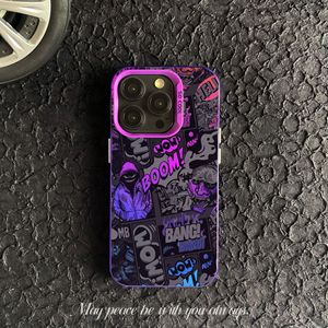 Ốp điện thoại Cool Ghost Boy Doodle tương thích với iPhone 11 16 12 15 13 Pro Max 8 16 7 Plus X XR XS Max, viền kim loại mạ - Product Image 2