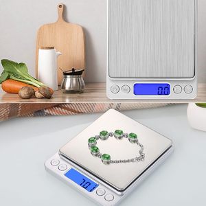 Báscula de alimentos para cocinar y hornear Pantalla LCD Función de <span class=keywords><strong>tara</strong></span> Mini báscula de Cocina Digital de acero inoxidable - Product Image 5