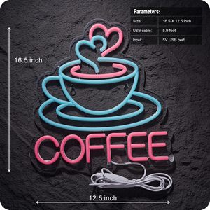 Coffee Neon LED Dimmable USB Powered Ambient <b>Light</b> Store <b>Window</b> Decoration <b>Light</b> Street Indicator <b>Light</b> Landscape <b>Light</b> Custom - Product Image 3