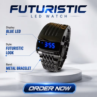 Montres STRYVE pour hommes en vente flash, montres de luxe tendance avec bracelet en acier inoxydable, affichage LED, montre sport de haute qualité
