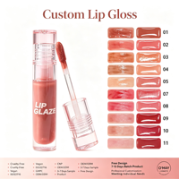 Gloss à lèvres hydratant liquide végétalien à marque privée, maquillage léger longue tenue, waterproof, blush et gloss à lèvres en gros