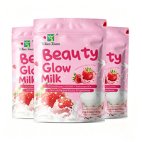 Poudre de lait éclaircissante saveur fraise pour l'éclat de la peau, supplément alimentaire au glutathion, sachets de boisson instantanée 180g