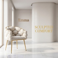Nouvelle conception, chaise de salon de beauté, de manucure ou de salle à manger, durable, moderne, minimaliste, en velours, avec pieds dorés et dossier 3D en forme de bulle, pour salon.