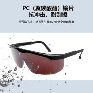 Lunettes de sécurité laser Xingxingyuan, transmission lumineuse 10 %, verres 1,5 mm, monture noire, protection réglable contre les rayonnements lumineux - Product Image 2