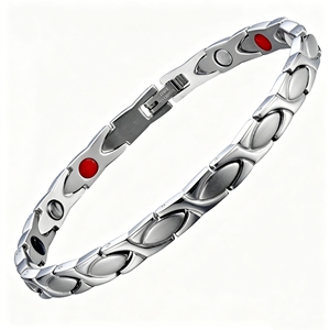 Bracelet magnétique en acier inoxydable PFT, tendance et simple, pour femmes, avec ions négatifs - Product Image 2