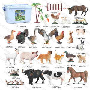 Accessoires de maison de poupée en plastique animaux domestiques figure jouets kits de jeu avec boîte de rangement pour enfants ressources d'apprentissage - Product Image 3